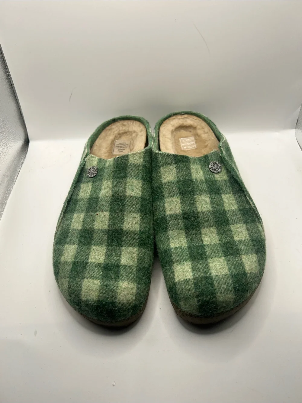 BIRKENSTOCK Zermatt Rivet Split Beryl GREEN Shearling slipper